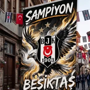 Beşiktaş 3 Yıldızlı Şampiyon Taraftar Bayrağı, Özel Tasarım Kartal Temalı